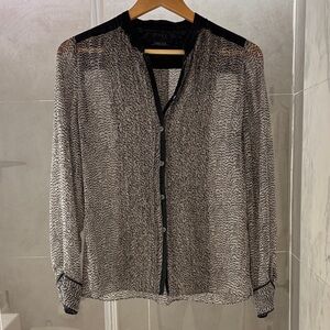 Black and Gray Sheer Blouse
